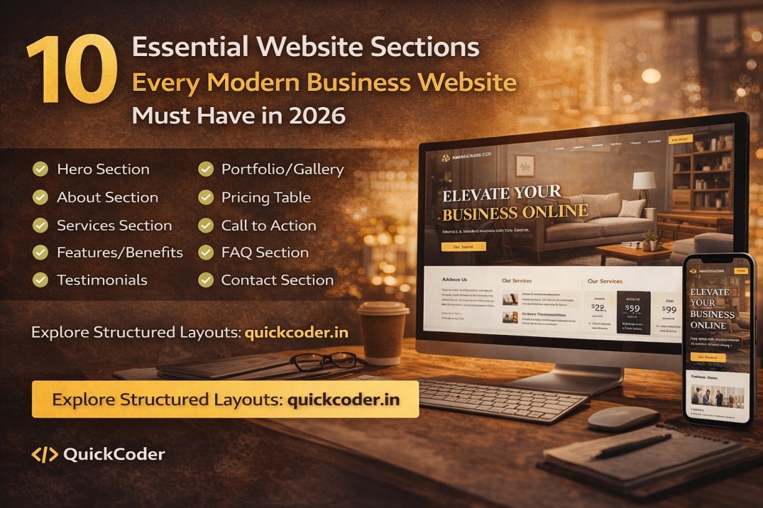 10 Essential Website Sections Every Modern Business Website Must Have in 2026