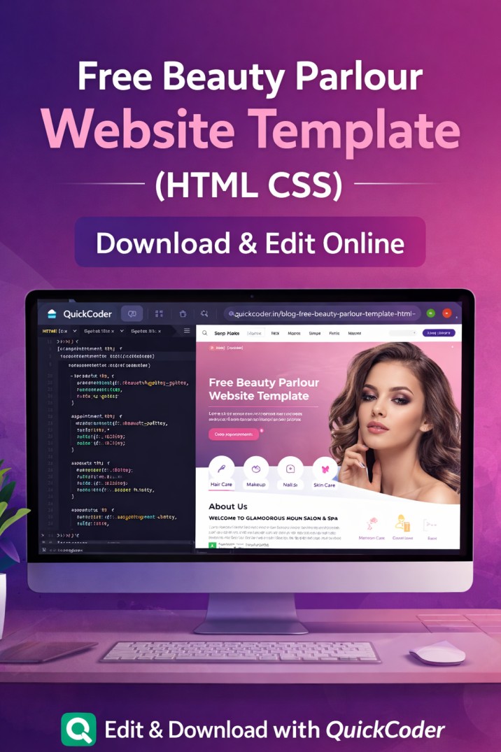 Free Beauty Parlour Website Template (HTML CSS) with Booking Form – Download & Edit Online