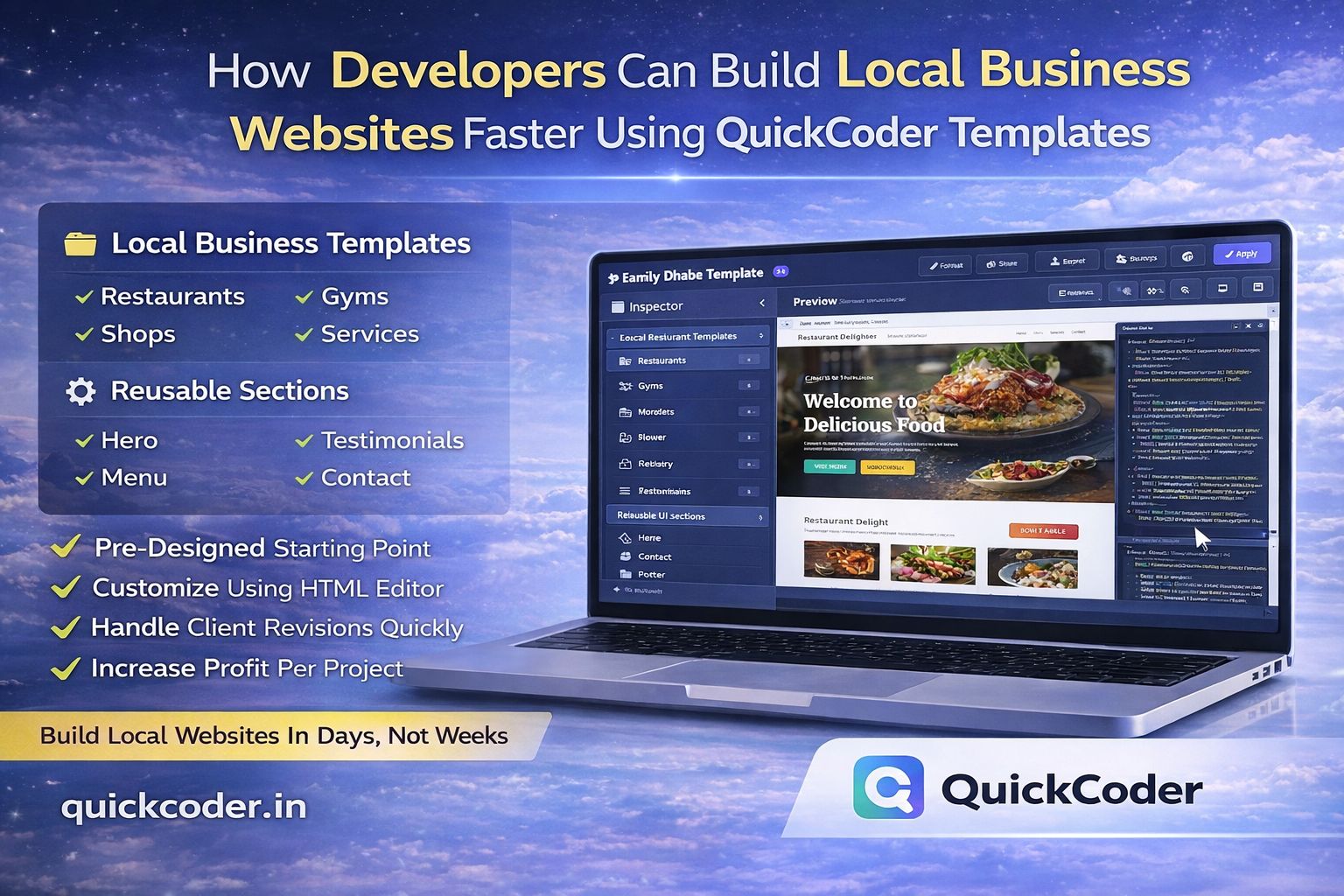How Developers Can Build Local Business Websites Faster Using QuickCoder Templates