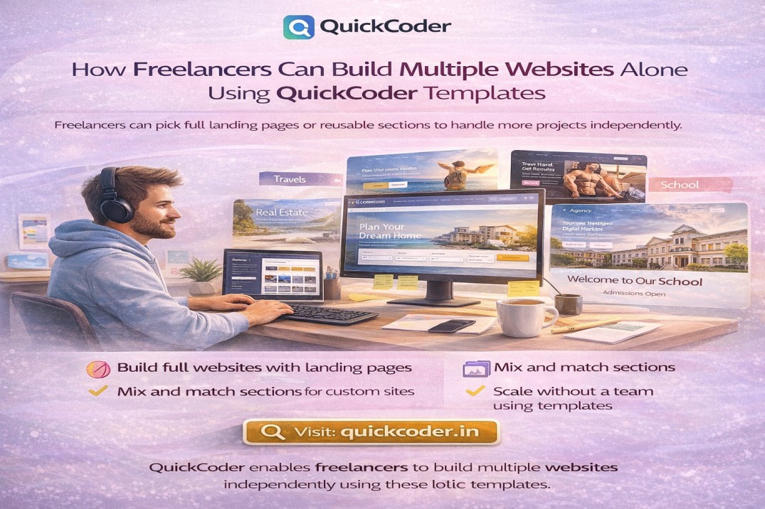 How Freelancers Can Build Multiple Websites Alone Using QuickCoder Templates