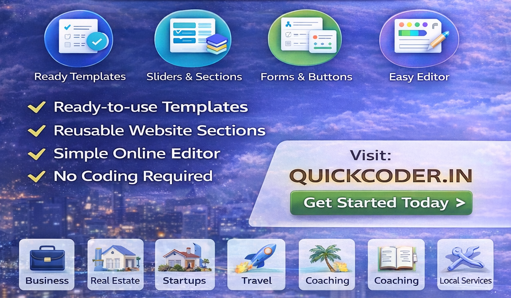 Build Any Website Faster with Ready-Made Templates on QuickCoder