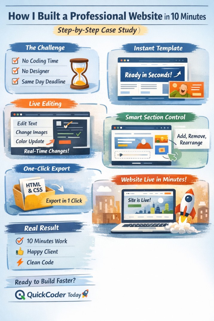 How I Built a Professional Website in 10 Minutes  Step by Step Case Study 