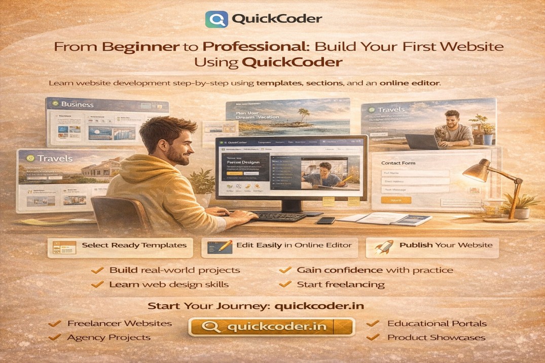 From Beginner to Professional: Build Your First Website Using QuickCoder